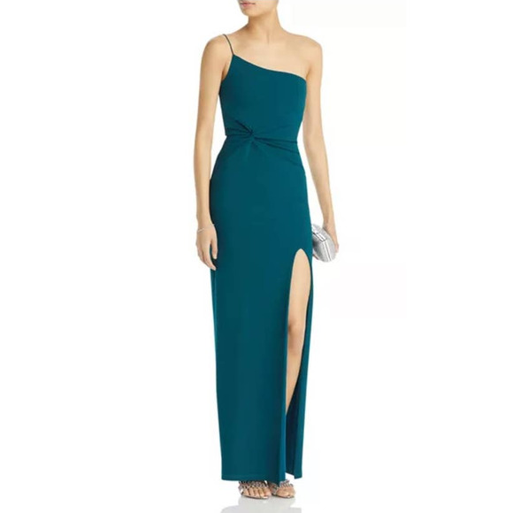 Nookie Teal Green Lust One Shoulder Fitted Bodycon Maxi Dress sz S/XS - Picture 14 of 16